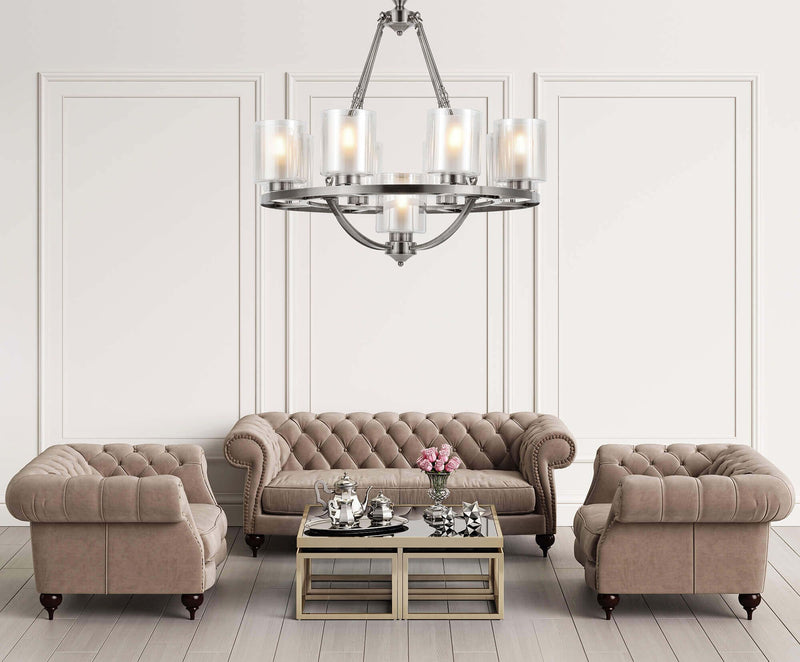 Lumina Deco Santini 9L chandelier E27, D 76cm