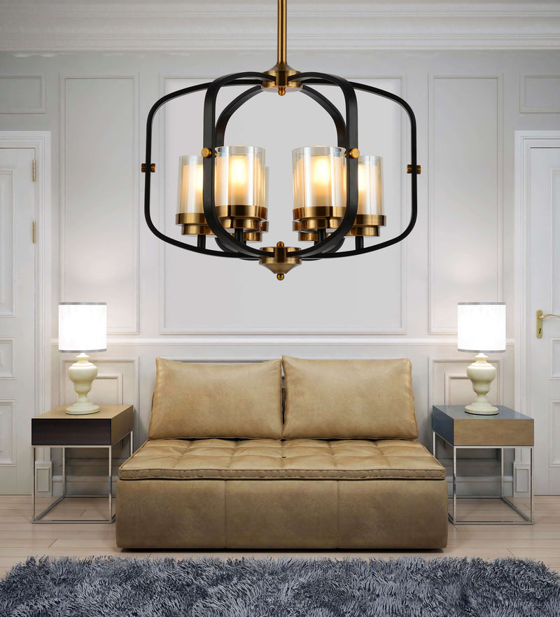 Lumina Deco Bonton 6L chandelier E27, D 54cm