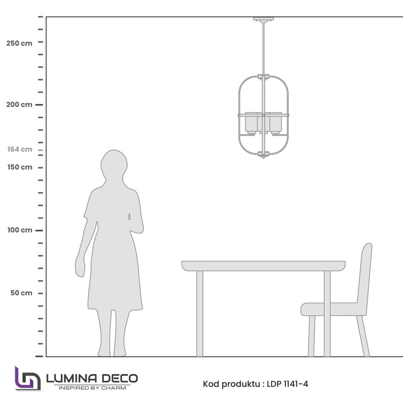 Lumina Deco Monterey 4L pendant ceiling lamp E27, D 40cm