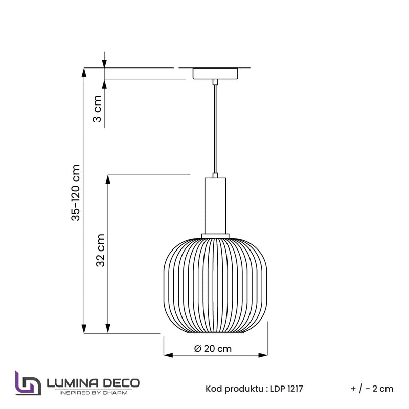 Lumina Deco Gato 1L pendant ceiling lamp E27, D 20cm