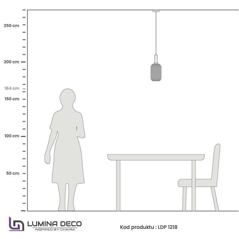 Lumina Deco Rico 1L pendant ceiling lamp E27, D 14cm