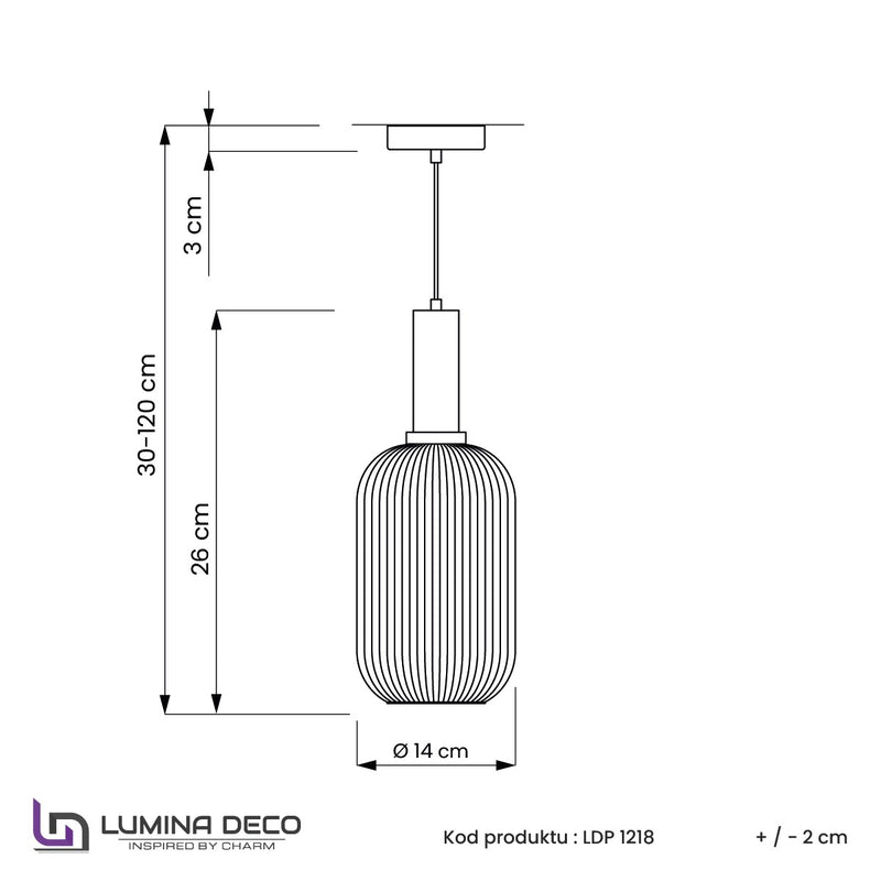 Lumina Deco Rico 1L pendant ceiling lamp E27, D 14cm