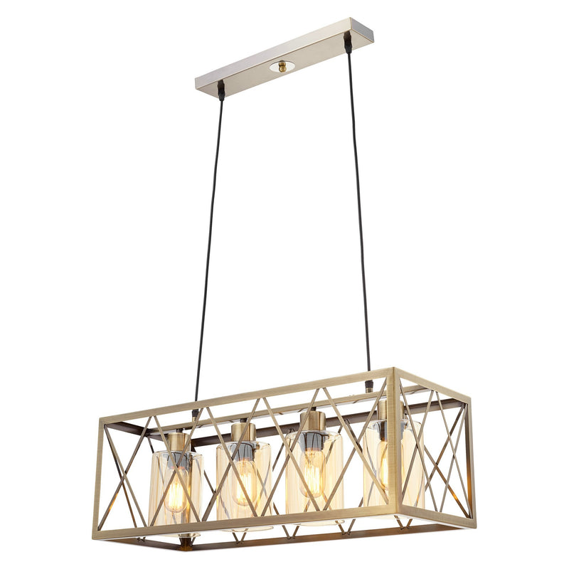 Lumina Deco Nortis 4L linear suspension ceiling lamp E27, H 25cm