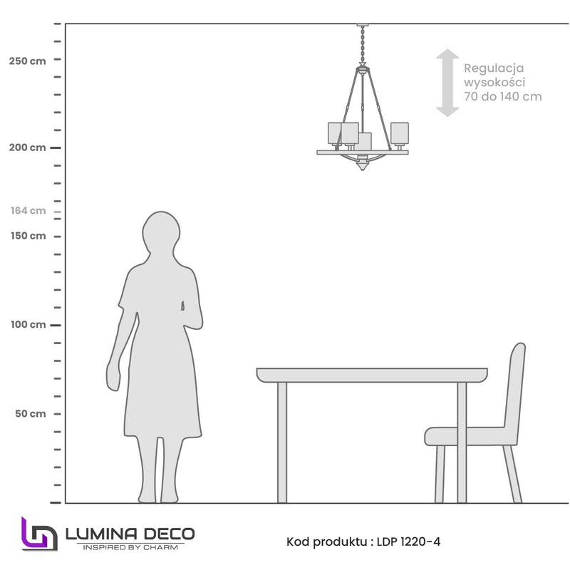 Lumina Deco Santini 4L chandelier E27, D 55cm