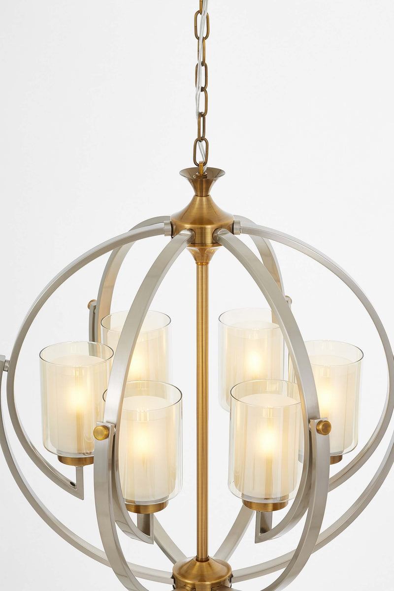 Lumina Deco Bergen 6L chandelier E27, D 56cm