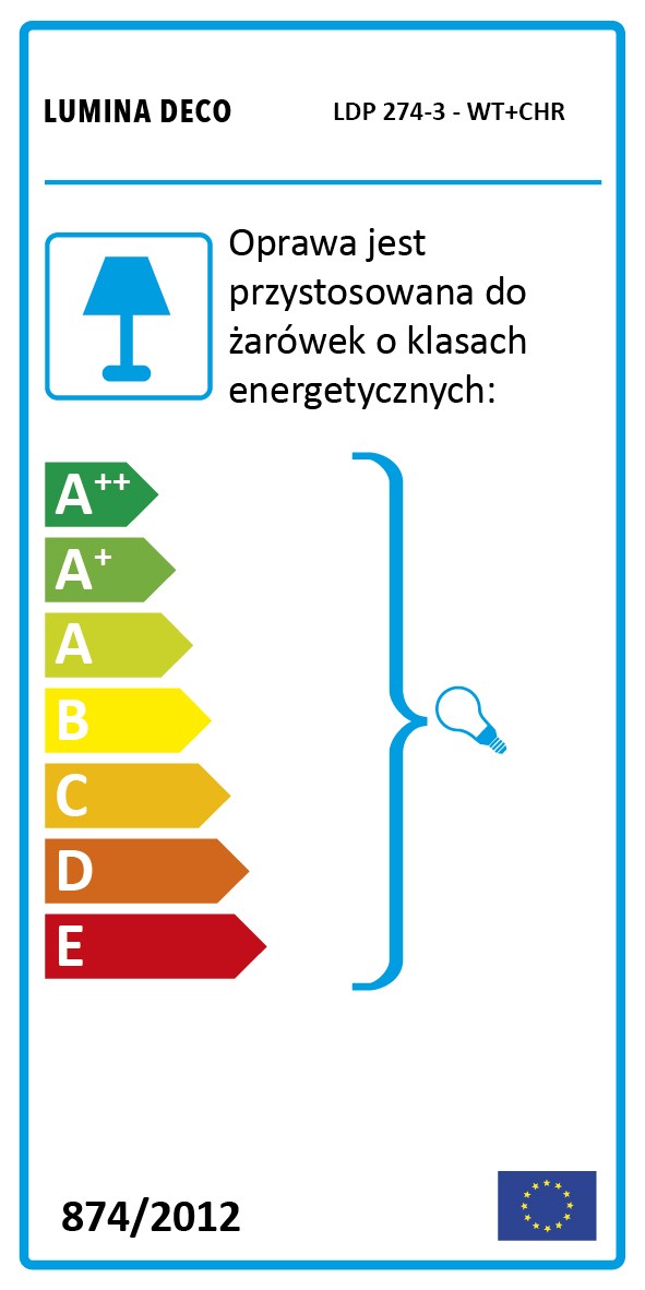 Lumina Deco Bathore 3L linear suspension ceiling lamp E27, D 35cm