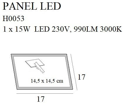 Maxlight Podtynkowy 1L flush ceiling panel LED, L 17cm