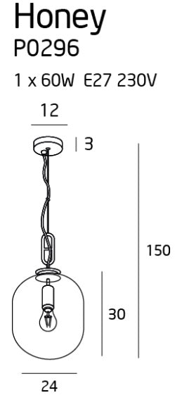 Maxlight Honey 1L pendant lamp D 24cm