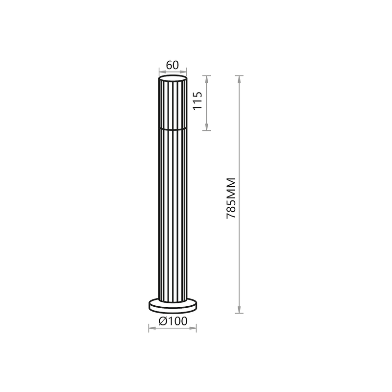 Milagro Vertical 1L street light GU10 H 78.5cm