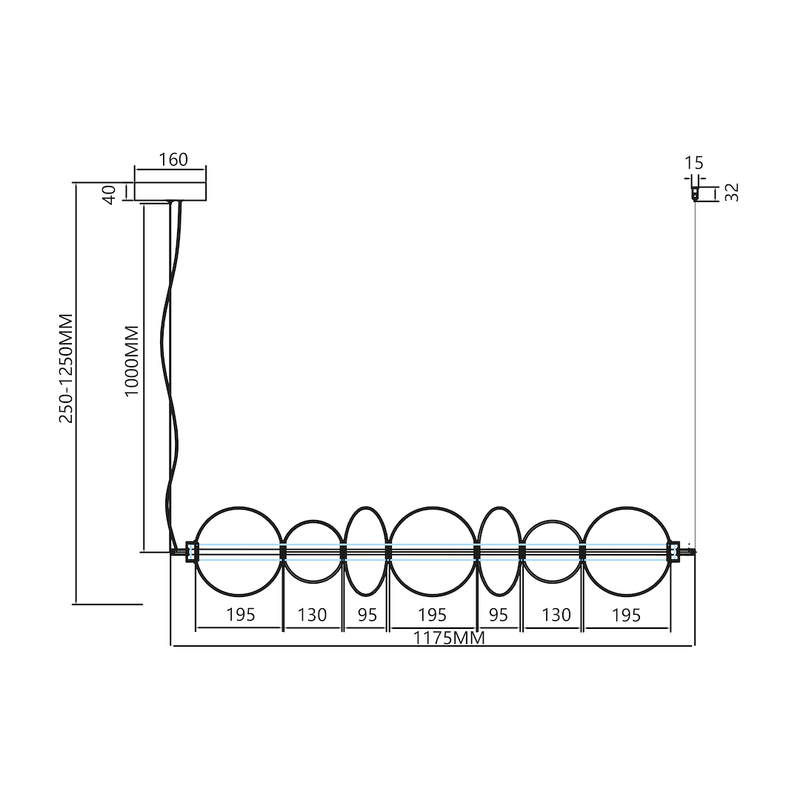 Milagro Daphne pendant lamp LED
