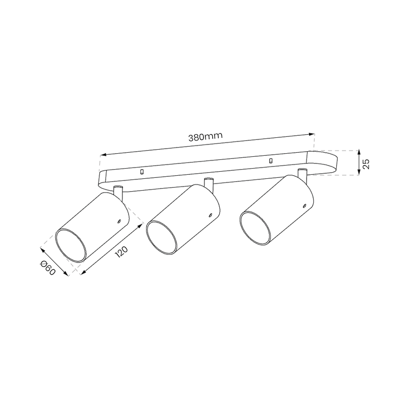 Milagro Ricky 3L ceiling lamp GU10 H 14.3cm