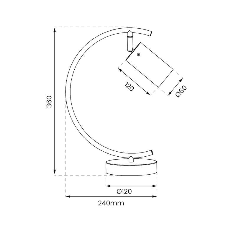 Milagro Ricky 1L desk lamp GU10 H 36cm