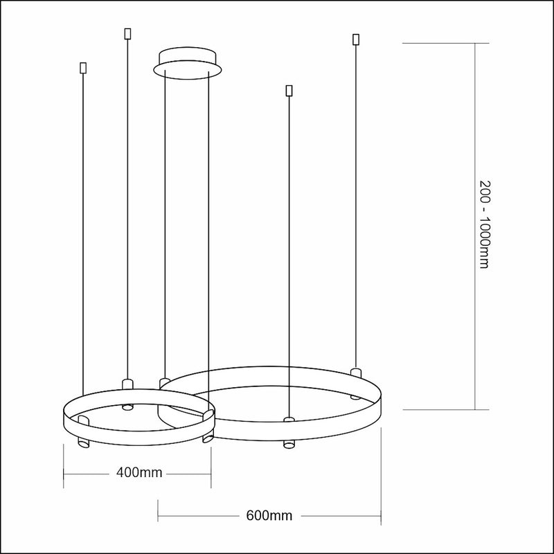 Milagro Elegance 2L pendant lamp LED