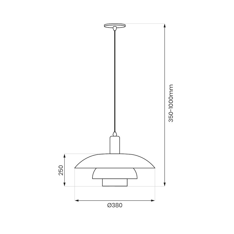Milagro Ferro 1L pendant lamp E27