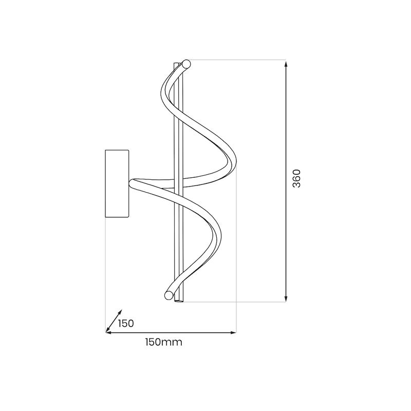 Milagro Led Lm 1L wall sconce lamp LED H 18cm