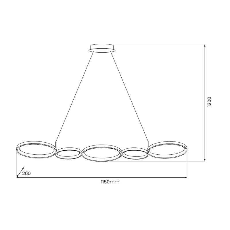 Milagro Led Lm 5L pendant lamp LED