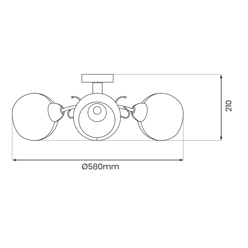 Milagro Oslo 3L ceiling lamp E27 H 22cm