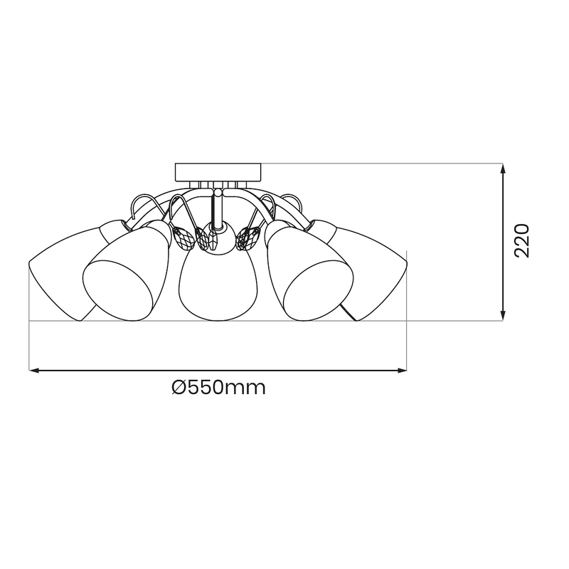 Milagro Pireus 5L ceiling lamp E27 H 22cm