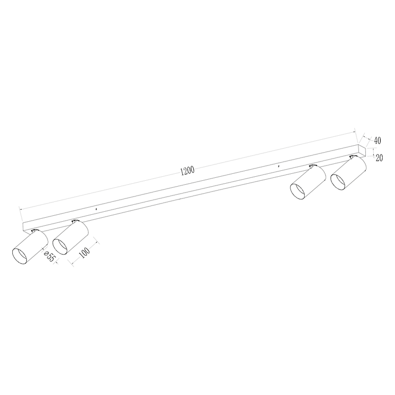 Milagro Hero 4L monorail lamp GU10 H 12.5cm