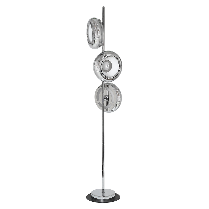Milagro Mercurio 3L floor lamp LED, chrome H 157.5cm