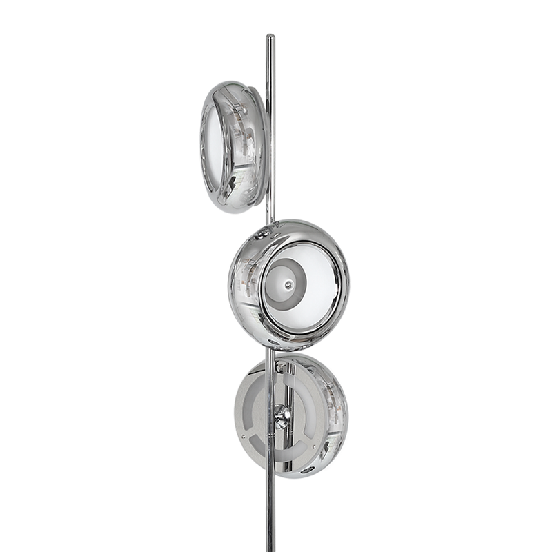 Milagro Mercurio 3L floor lamp LED, chrome H 157.5cm
