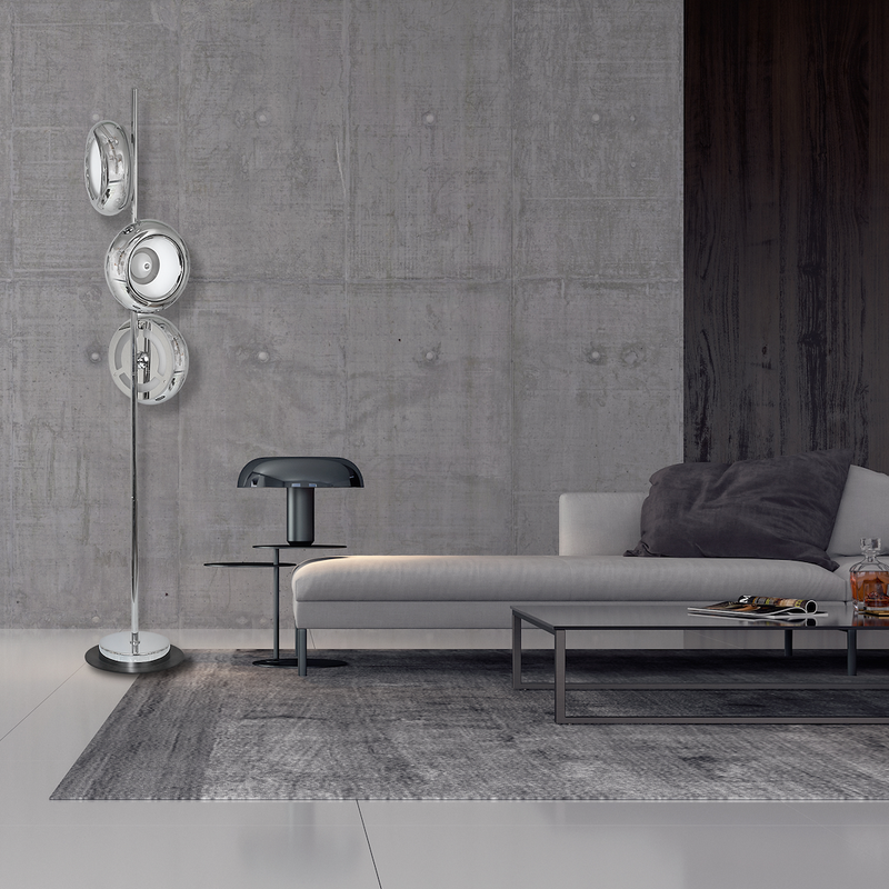 Milagro Mercurio 3L floor lamp LED, chrome H 157.5cm