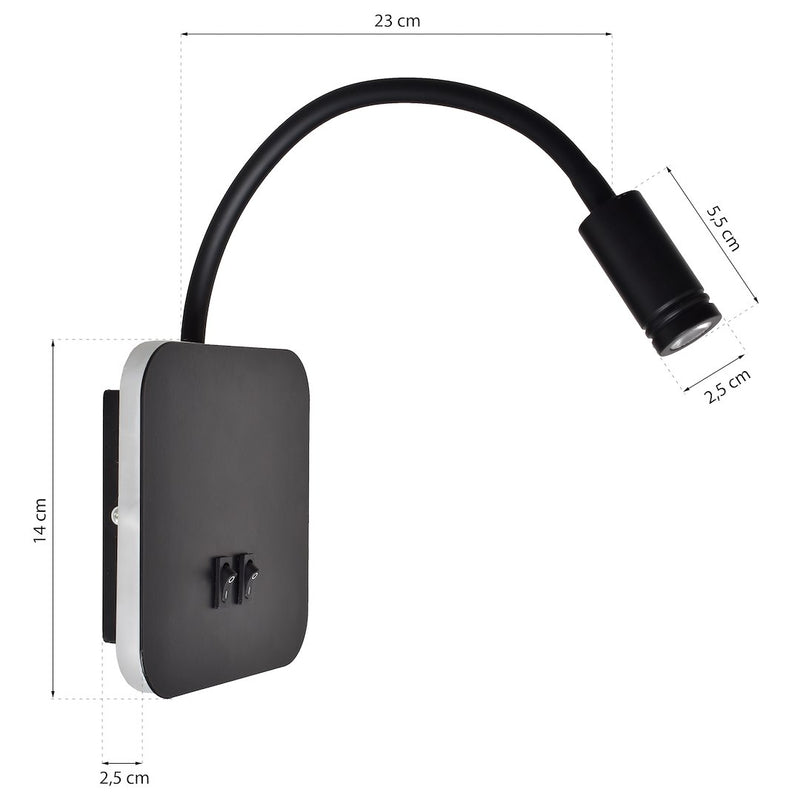 Milagro Base wall sconce lamp LED H 14cm