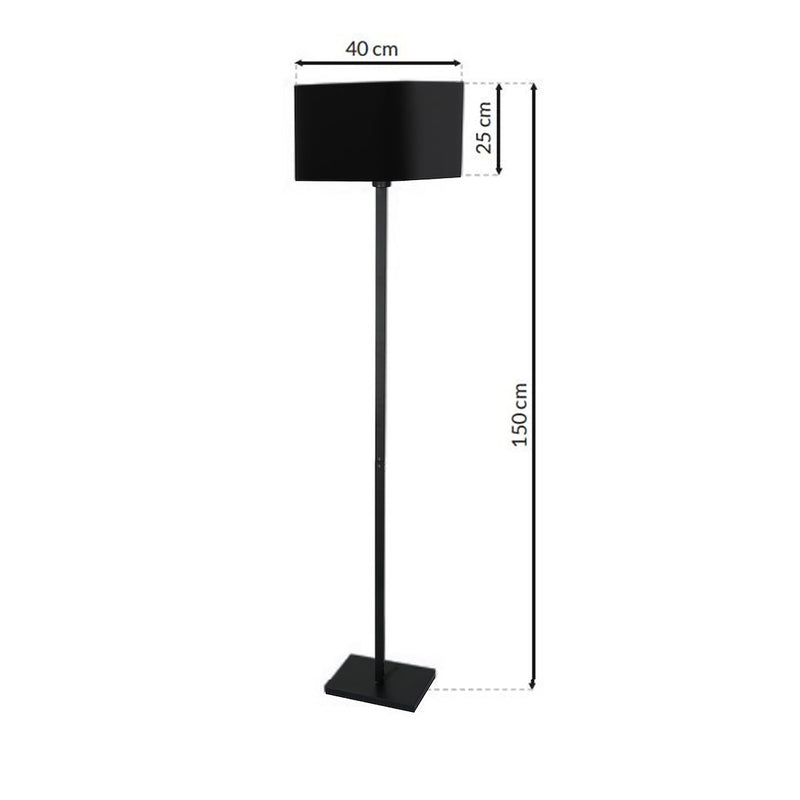 Milagro Napoli 1L floor lamp E27, black H 150cm