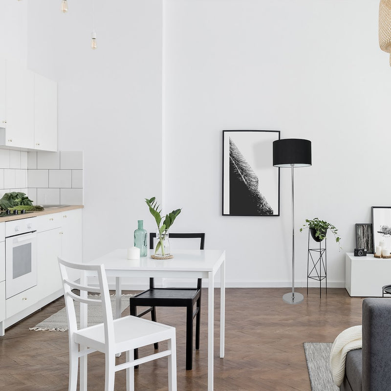 Milagro Casino 1L floor lamp E27, black H 155cm