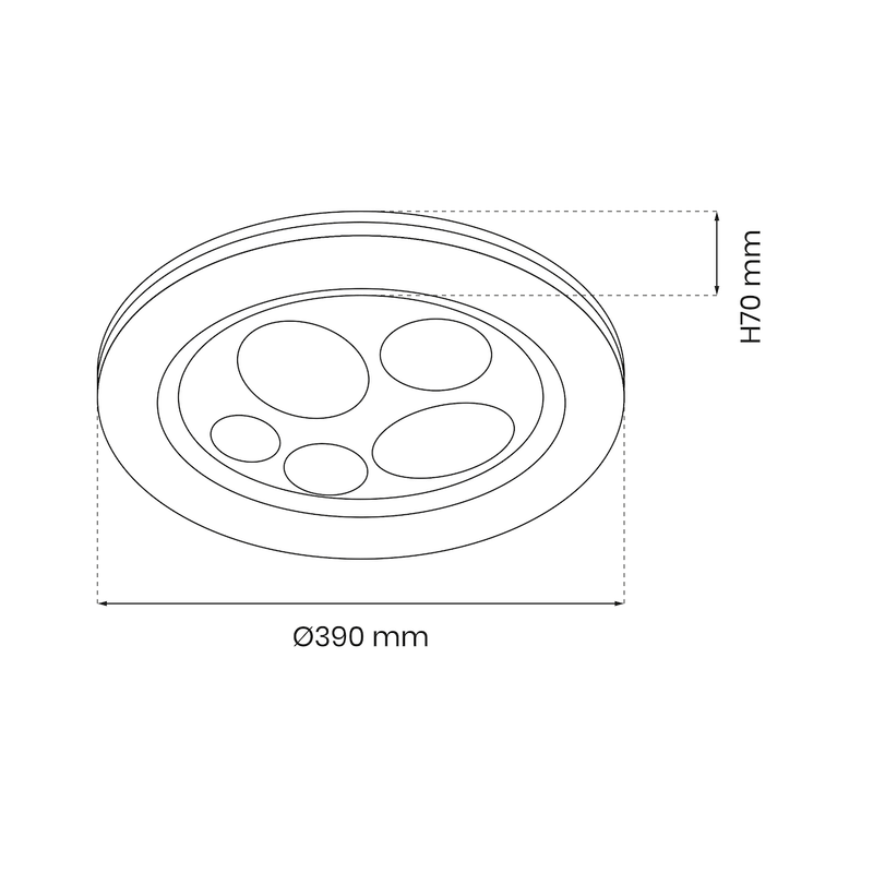 Milagro Bubbles flush mount ceiling lamp LED H 7cm