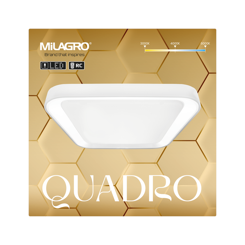 Milagro Quadro 1L flush mount ceiling lamp LED H 7cm