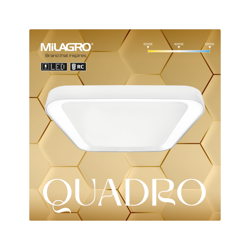 Milagro Quadro 1L flush mount ceiling lamp LED H 8cm