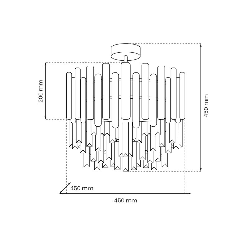 Milagro Aspen 6L ceiling lamp E14 H 45cm