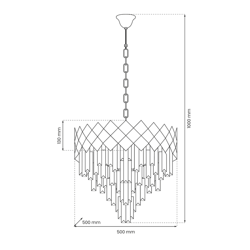 Milagro Carisma 9L chandelier E14 H 100cm