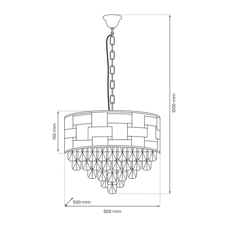 Milagro Luxuria 9L chandelier E14 H 100cm