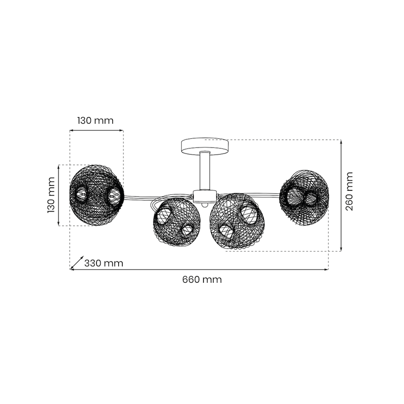 Milagro Oakland 4L ceiling lamp GU10 H 26cm