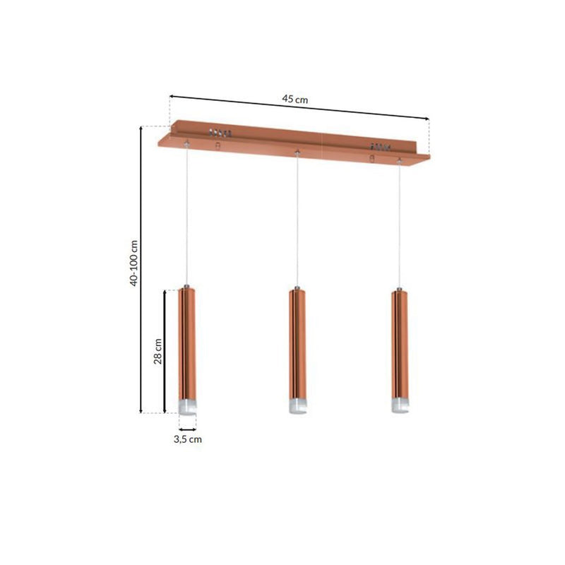 Milagro Copper pendant lamp LED