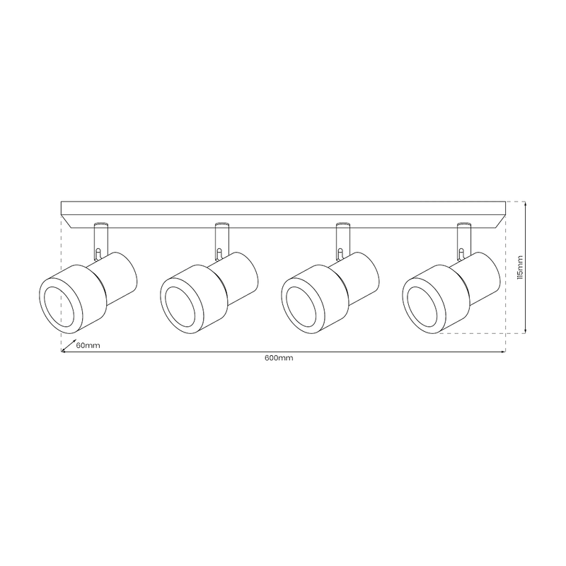 Milagro Cino 4L ceiling lamp GU10 H 11.5cm