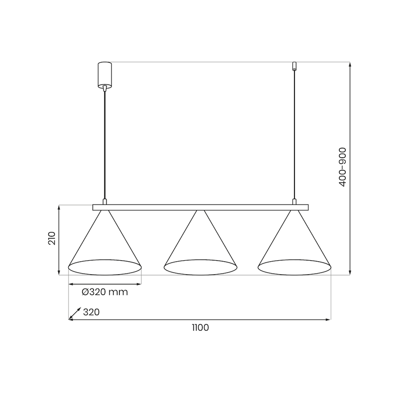 Milagro Capital 3L pendant lamp GX53