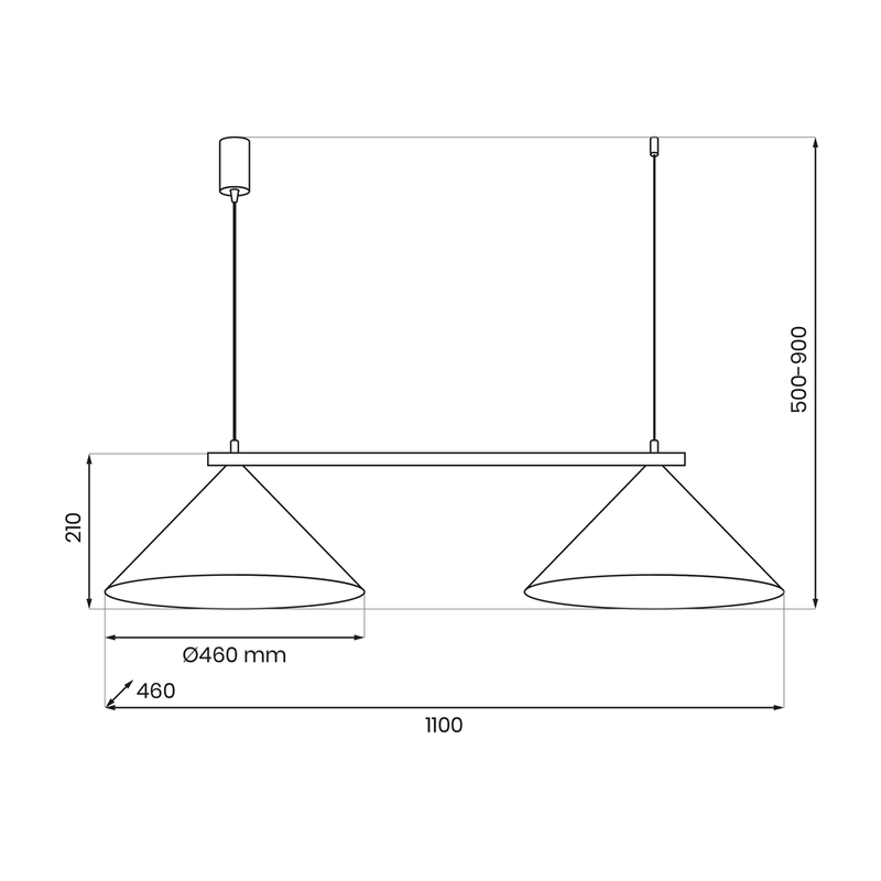 Milagro Capital 2L pendant lamp GX53