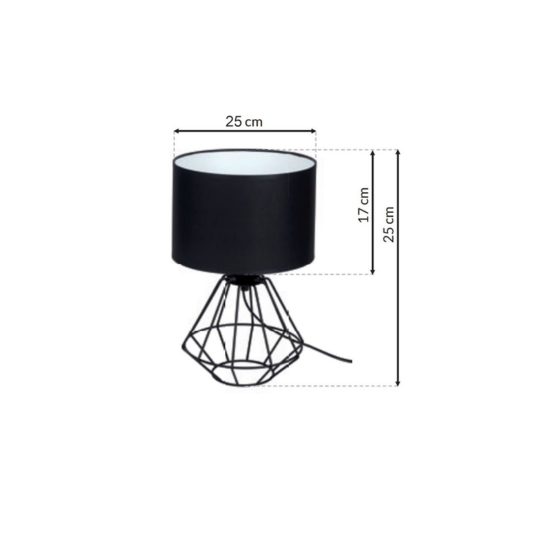 Milagro Colin 1L table lamp E27, black H 25cm