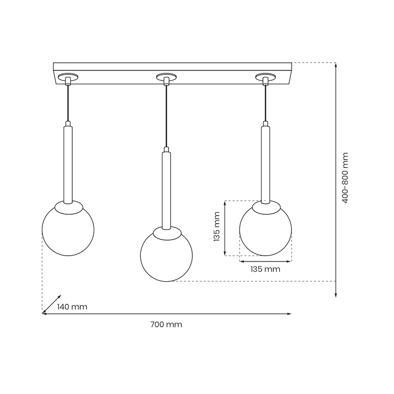 Milagro Parma pendant lamp E14