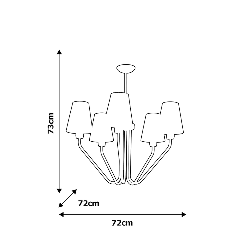 Milagro Victoria chandelier E27 H 73cm