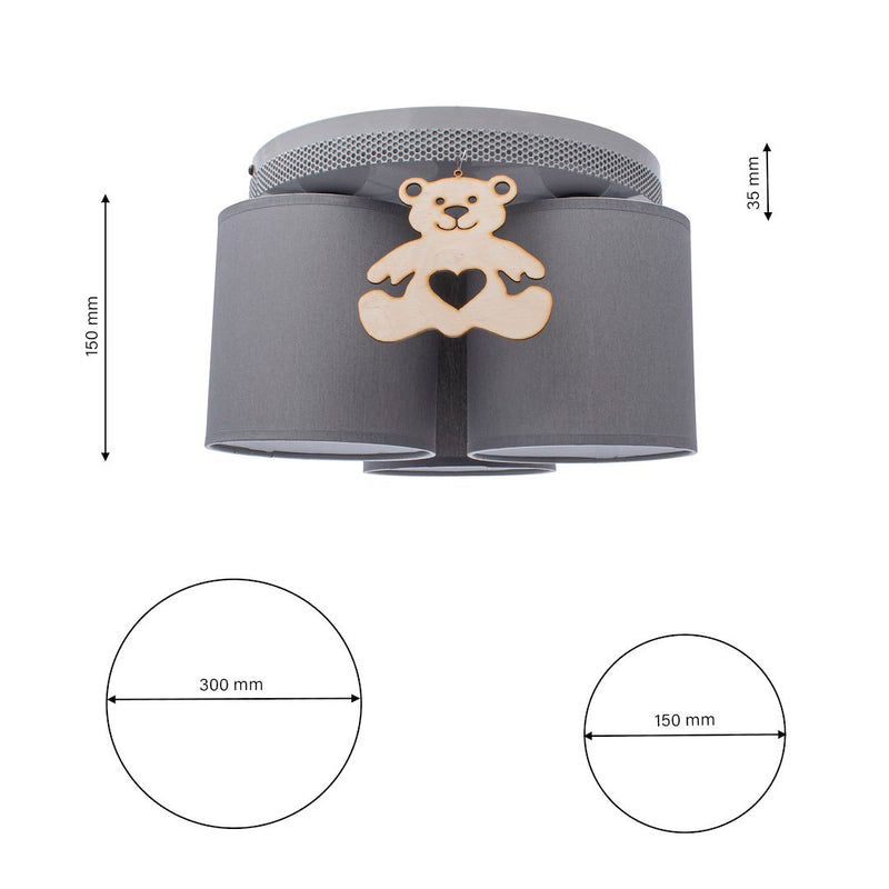 Milagro Bear ceiling lamp E27 H 18.5cm