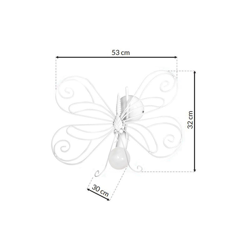Milagro Butterfly wall sconce lamp E27 H 32cm