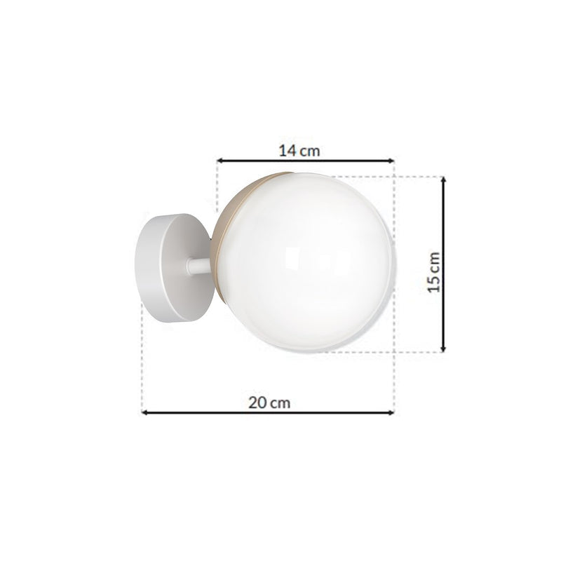 Milagro Sphere wall sconce lamp E14 H 15cm