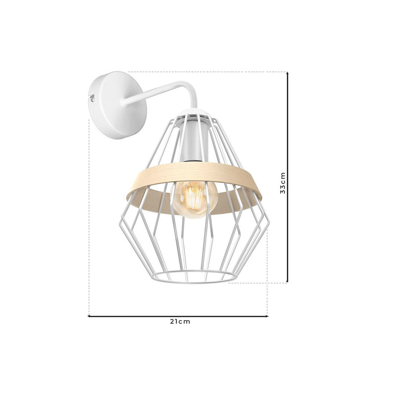 Milagro Cliff wall sconce lamp E27 H 33cm