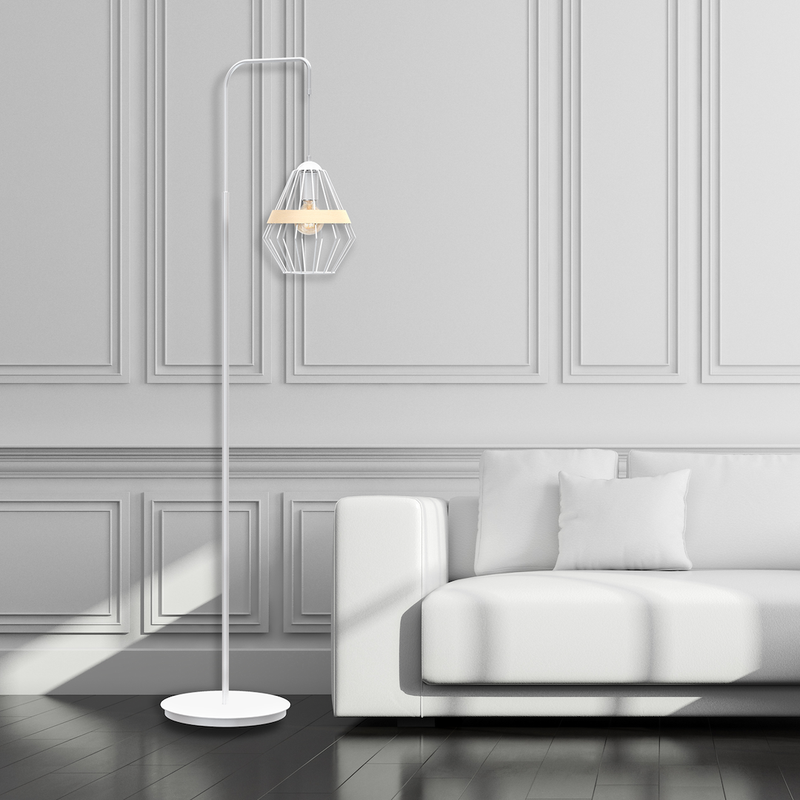 Milagro Cliff 1L floor lamp E27, white H 150cm