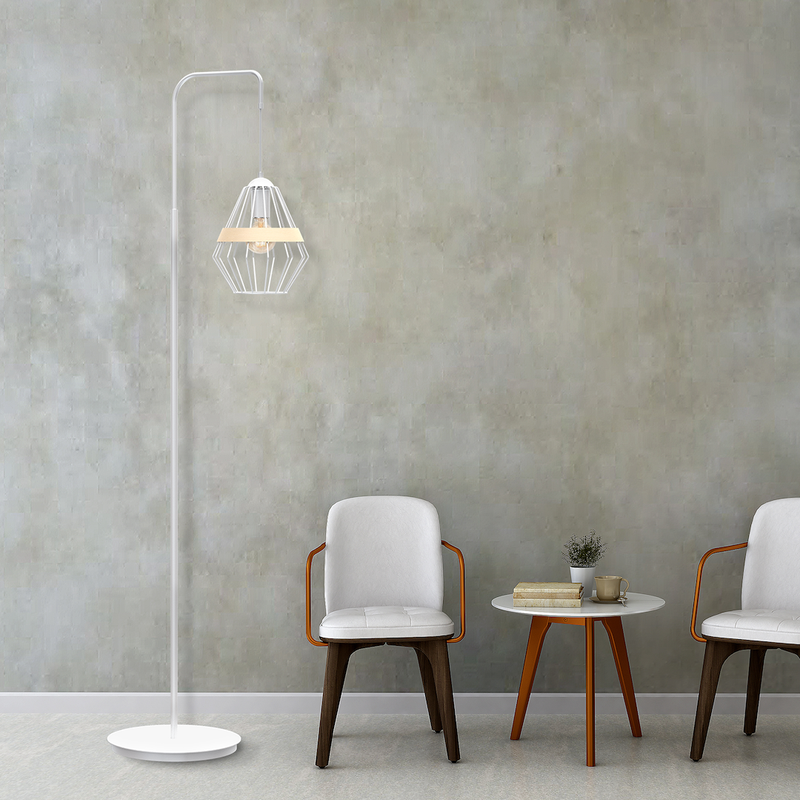 Milagro Cliff 1L floor lamp E27, white H 150cm