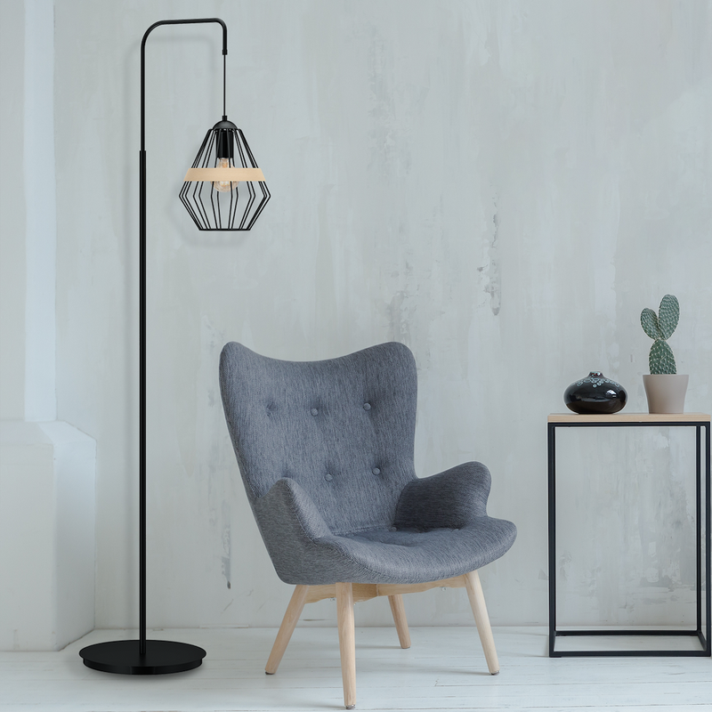 Milagro Cliff 1L floor lamp E27, black H 150cm